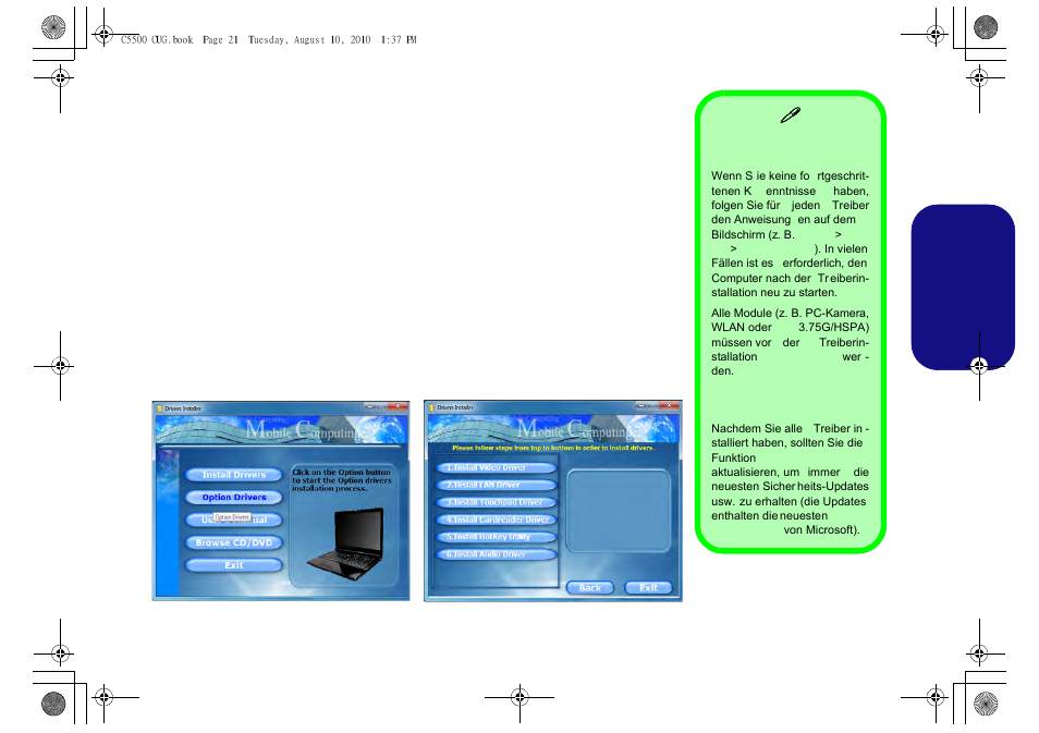 Installation der treiber, Manuelle treiber-installation, Deutsch | chiliGREEN C5500Q User Manual | Page 23 / 62