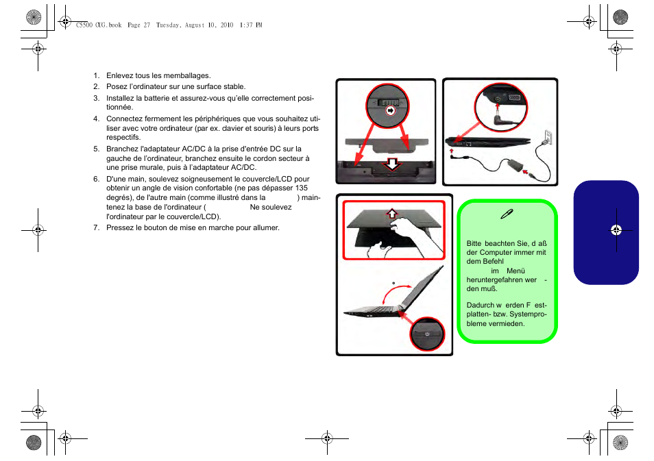 Guide de démarrage rapide, Logiciel système, Différences de modèles | Fr anç ais | chiliGREEN C5500Q User Manual | Page 29 / 62