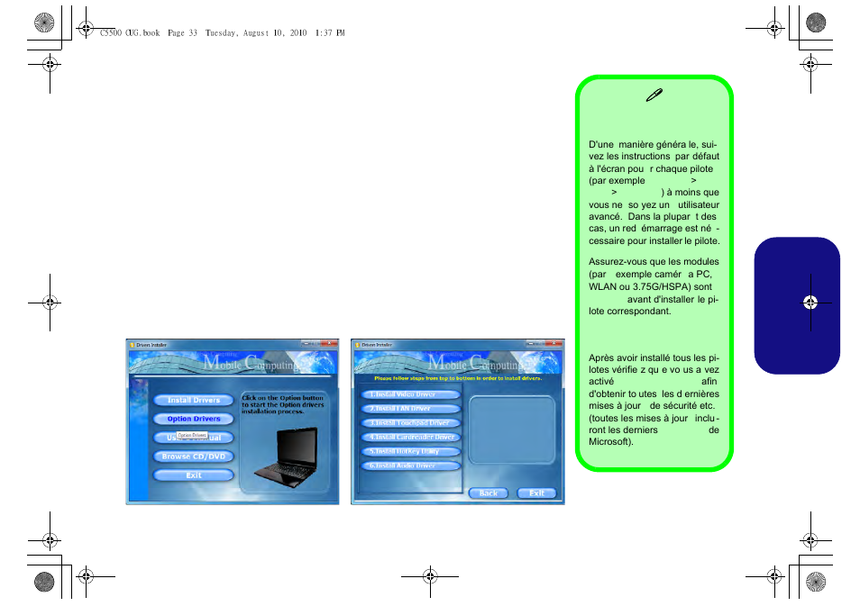 Installation du pilote, Installation manuelle du pilote, Fr anç ais | chiliGREEN C5500Q User Manual | Page 35 / 62