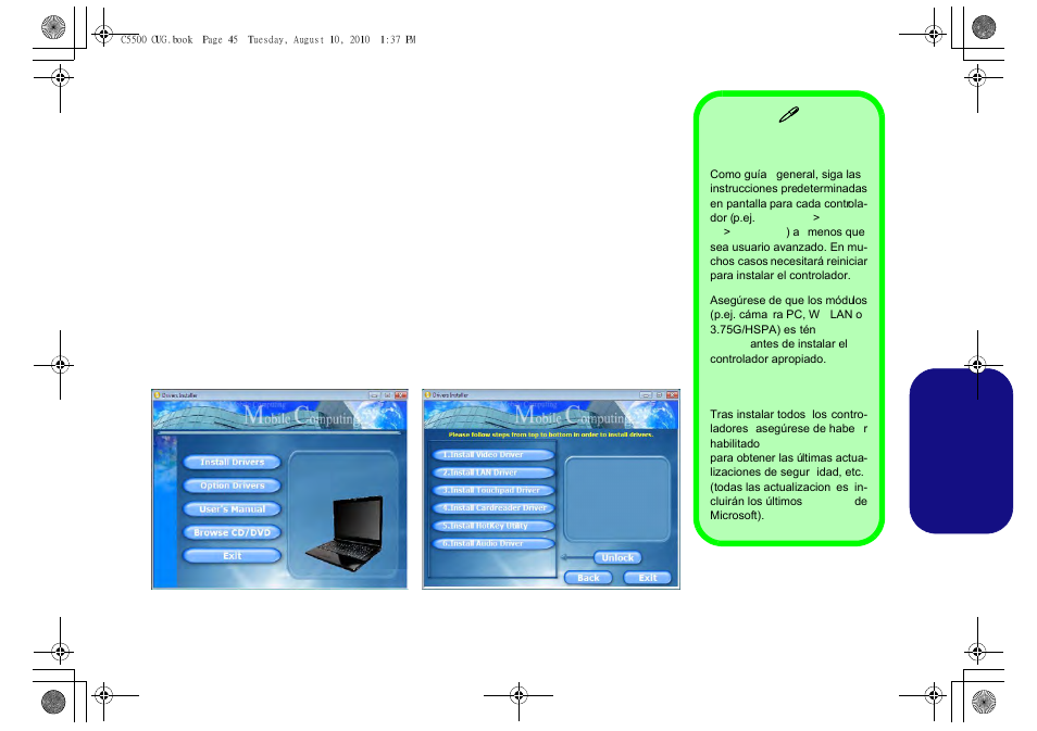 Instalación de controladores, Instalación manual del controlador, Es pa ñol | chiliGREEN C5500Q User Manual | Page 47 / 62