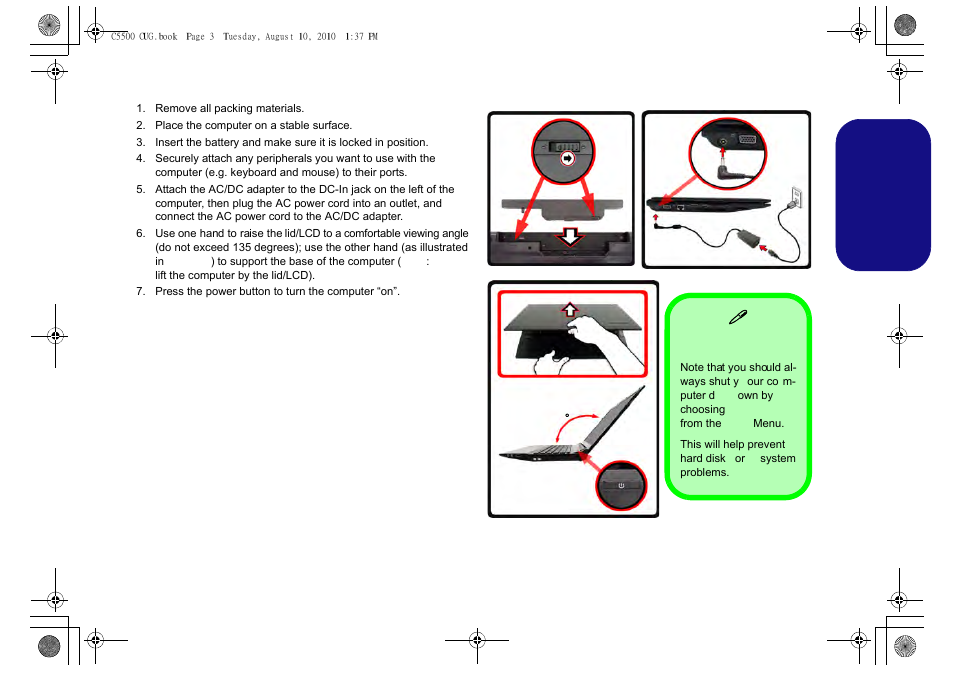 System startup, System software, Models differences | Engl ish | chiliGREEN C5500Q User Manual | Page 5 / 62