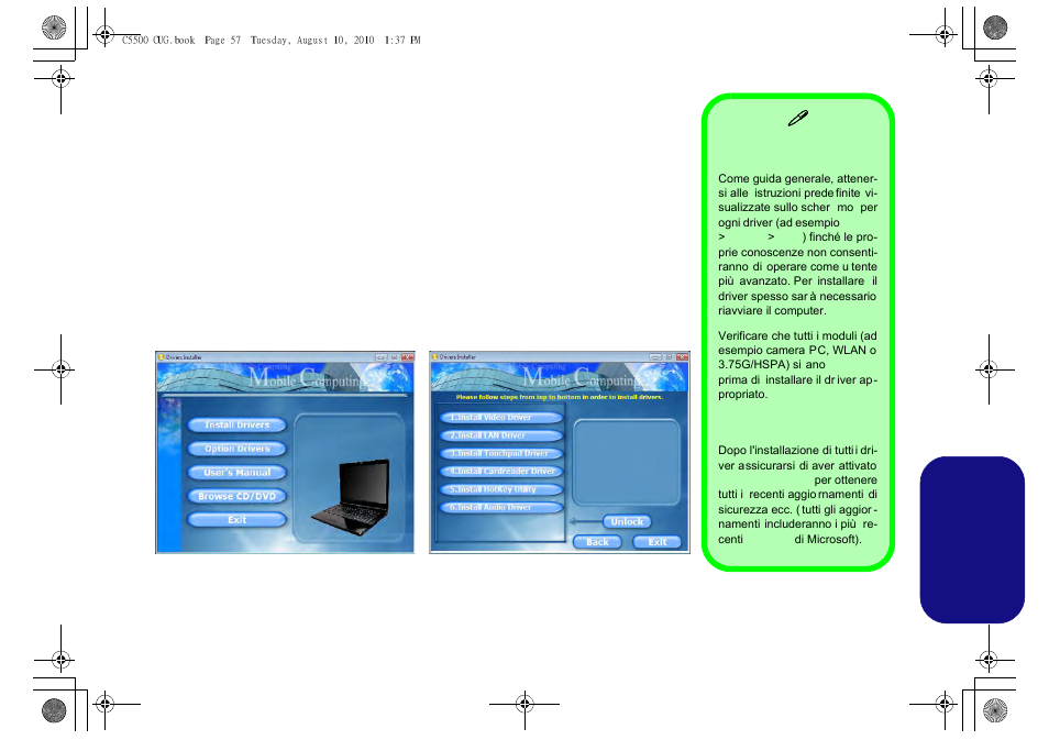 Installazione driver, Installazione manuale dei driver, Italiano | chiliGREEN C5500Q User Manual | Page 59 / 62