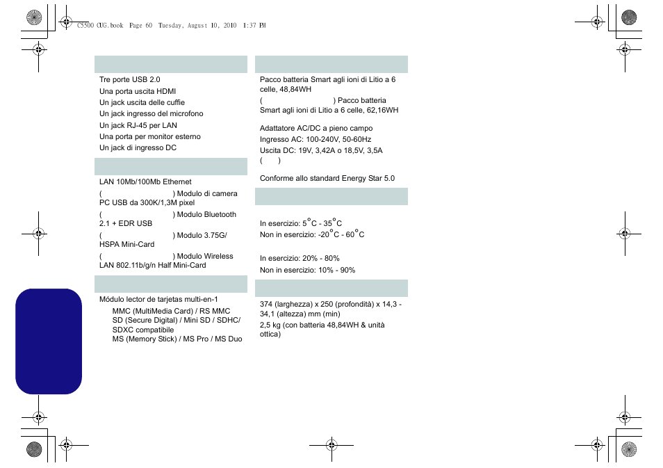 Italiano | chiliGREEN C5500Q User Manual | Page 62 / 62