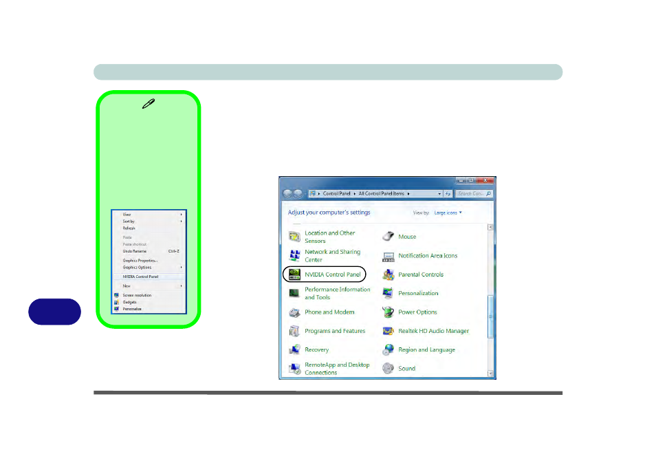 Nvidia control panel | chiliGREEN B5130 User Manual | Page 234 / 248