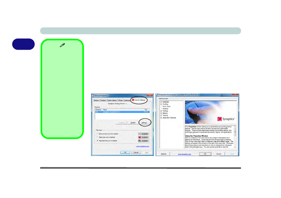 Gestures and device settings, Gestures and device settings -8, 2gestures and device settings | chiliGREEN B5130 User Manual | Page 56 / 248