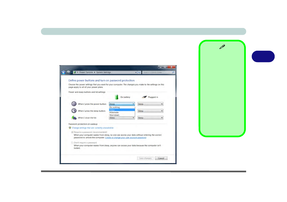 Configuring the power buttons, Configuring the power buttons -9 | chiliGREEN B5130 User Manual | Page 71 / 248