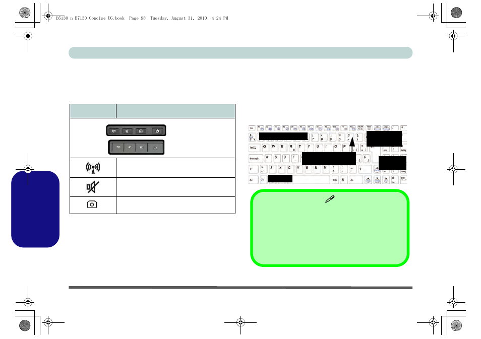 Botones hot-key & teclado, Otones hot-key & teclado, Español | chiliGREEN B5130 User Manual | Page 108 / 164