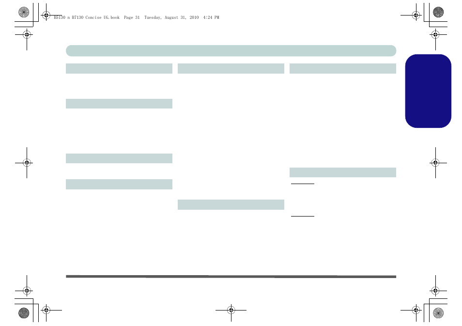 English, Specifications - 31 concise user’s guide | chiliGREEN B5130 User Manual | Page 35 / 164