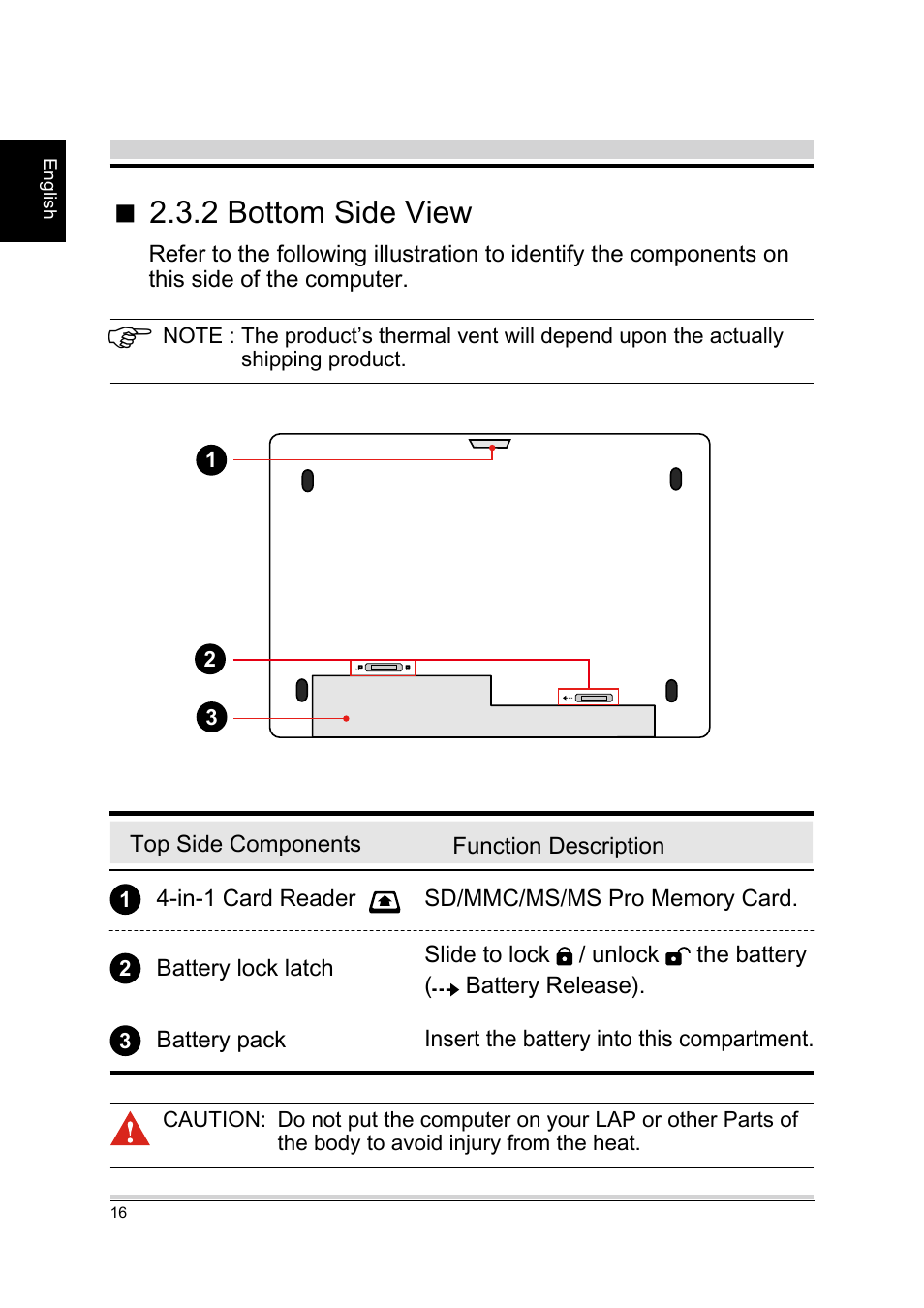 Product overview / top-open view, 2 bottom side view | chiliGREEN A15CR03 User Manual | Page 16 / 43