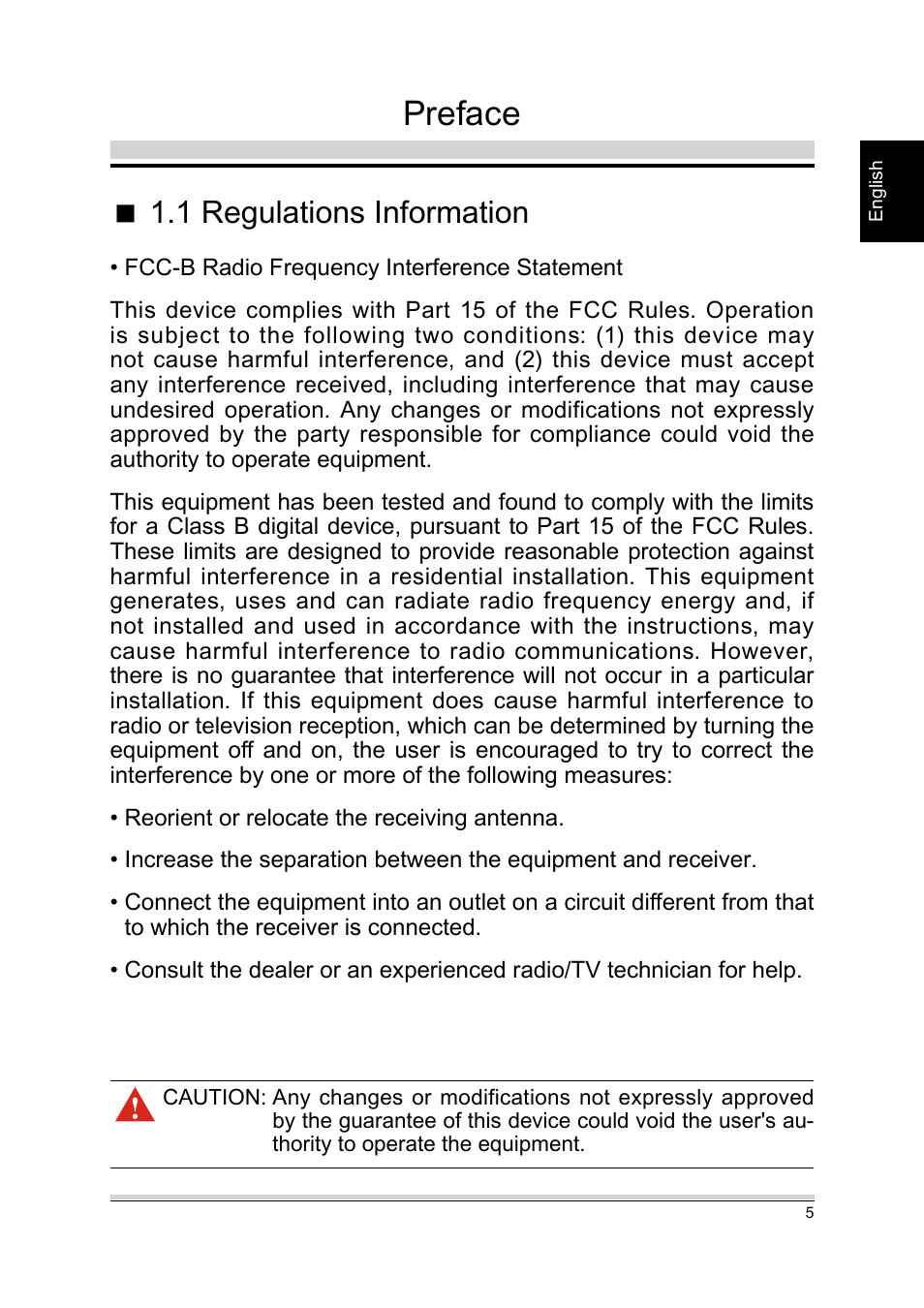 Regulations information, Preface, 1 regulations information | chiliGREEN A15CR03 User Manual | Page 5 / 43