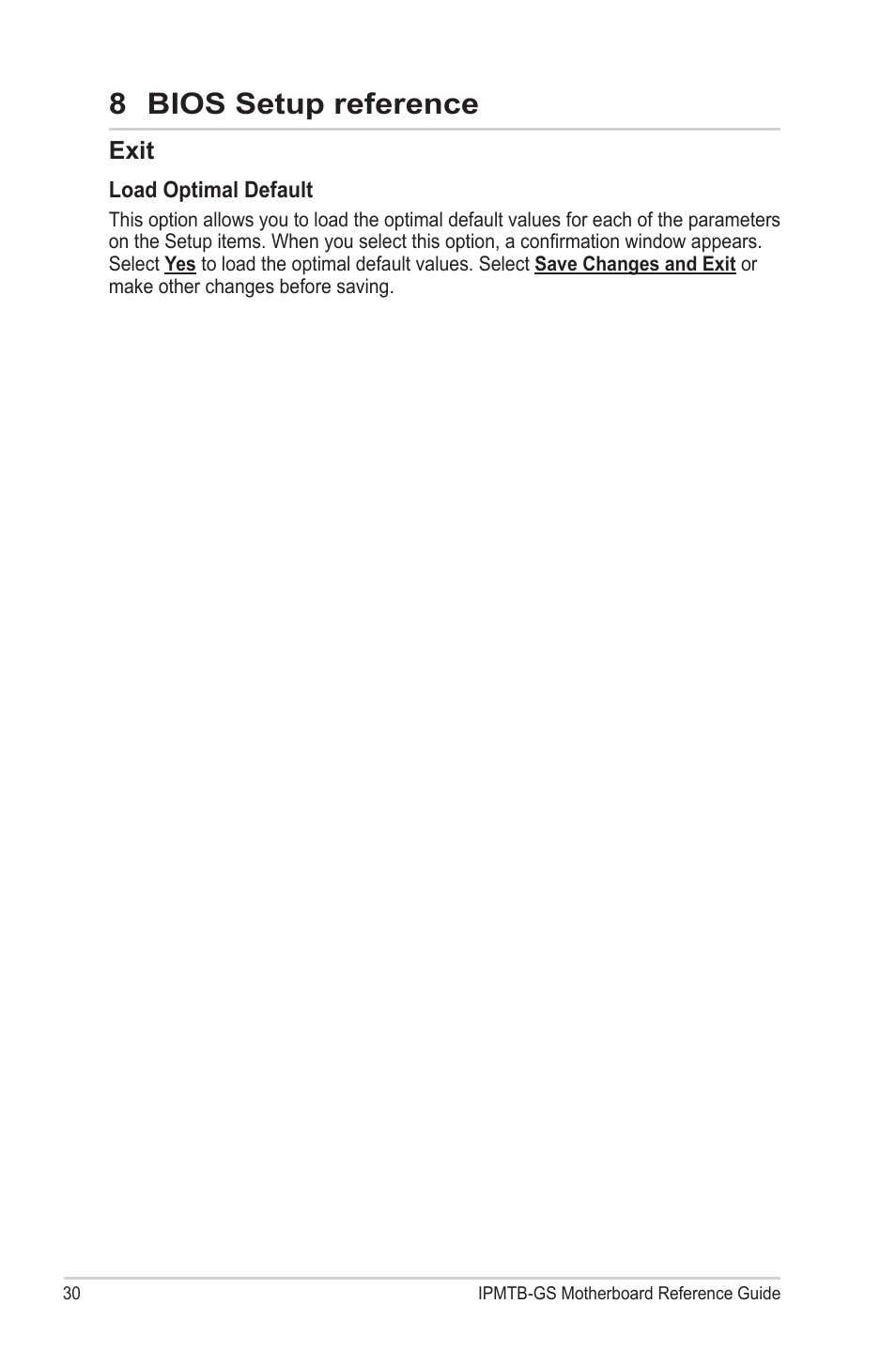 8 bios setup reference | chiliGREEN IPMTB-GS User Manual | Page 30 / 30