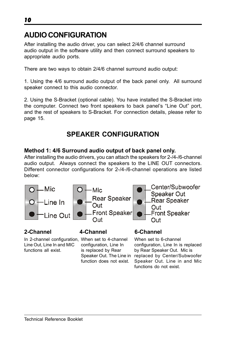 Audio configuration, Speaker configuration | chiliGREEN RC410M -A82C User Manual | Page 10 / 40