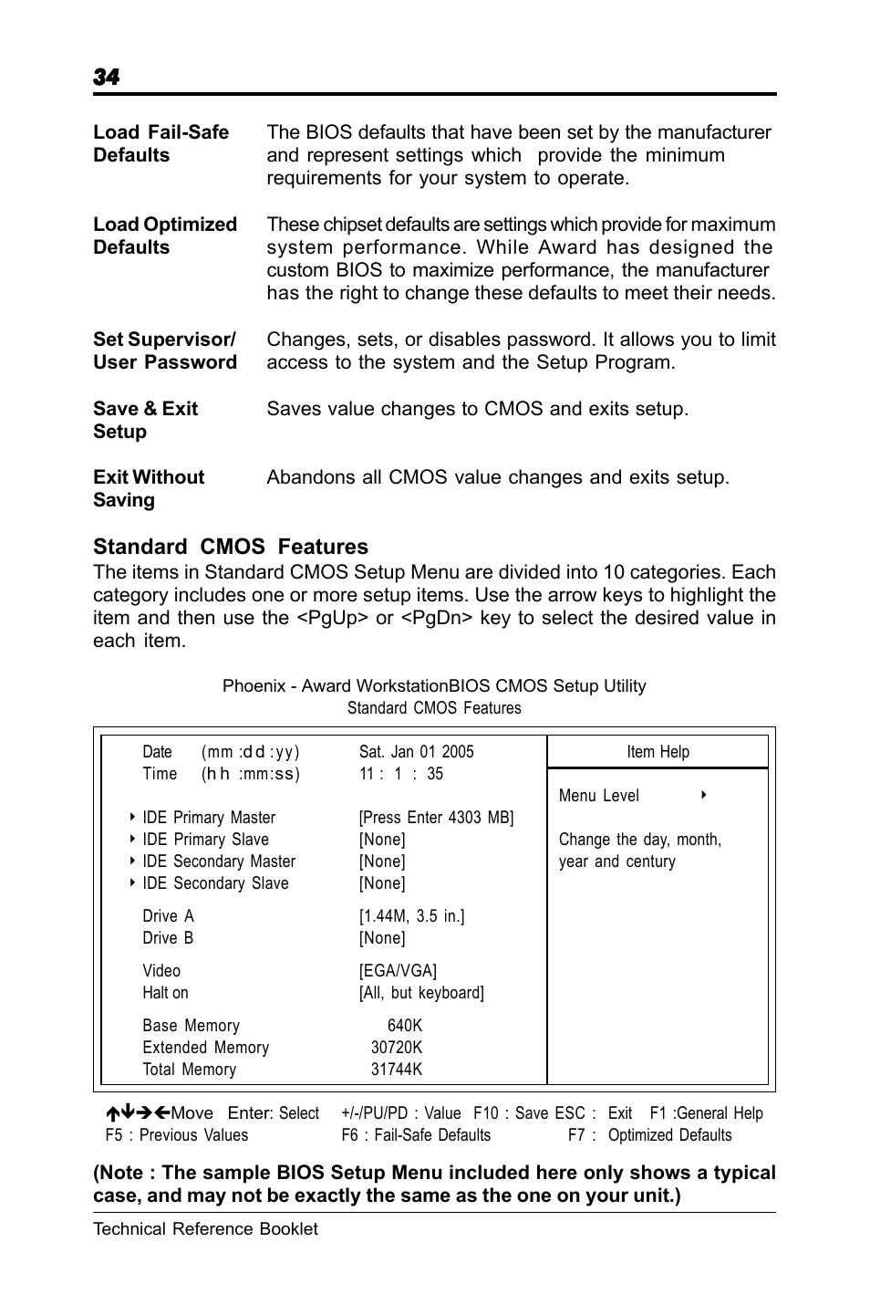 Standard cmos features | chiliGREEN RC410M -A82C User Manual | Page 34 / 40