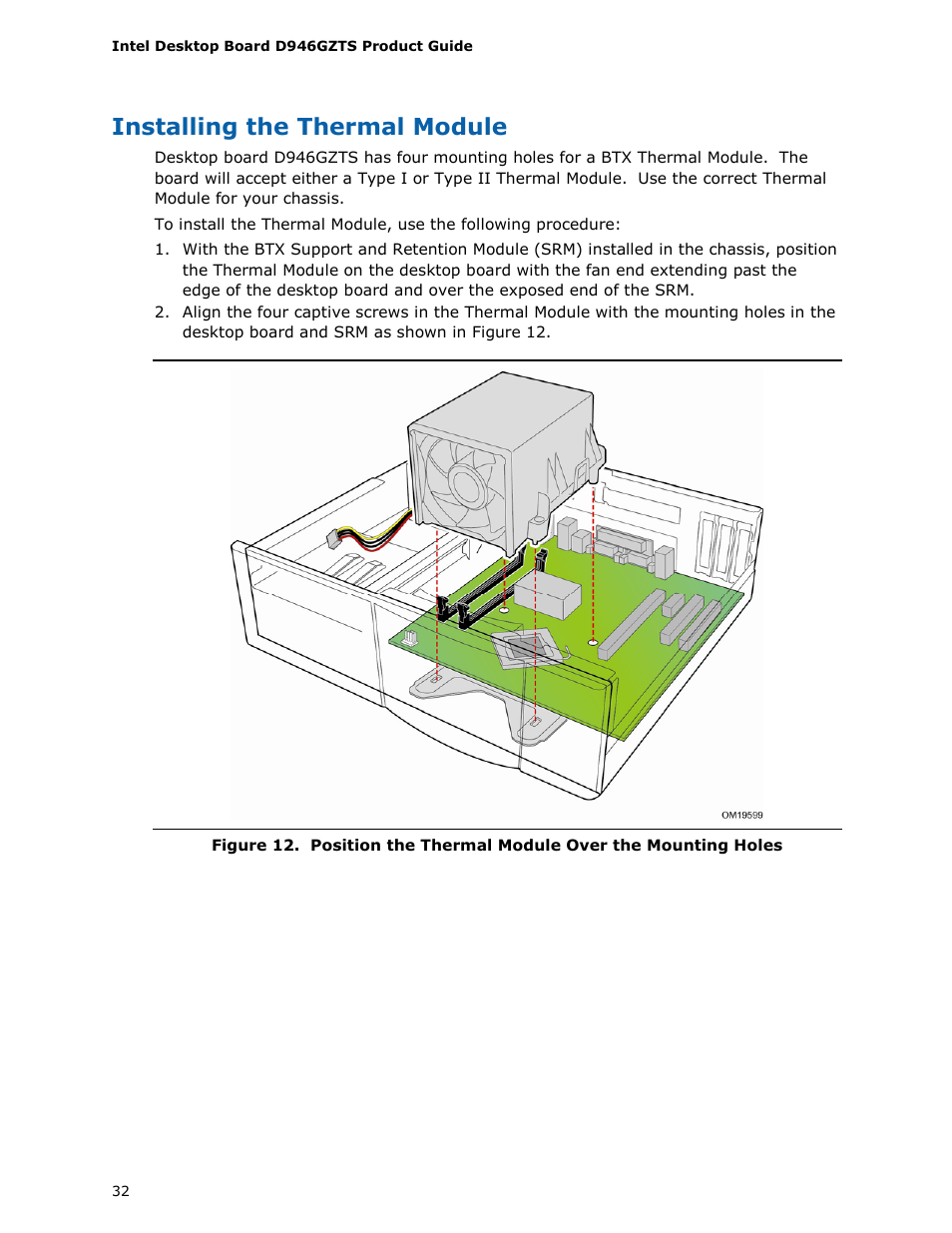 Installing the thermal module | chiliGREEN D946GZTS User Manual | Page 32 / 76