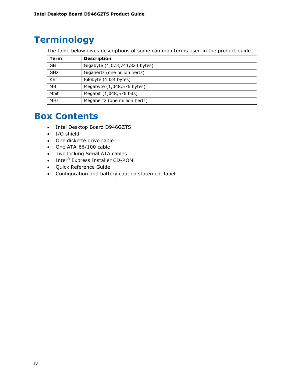 Terminology, Box contents | chiliGREEN D946GZTS User Manual | Page 4 / 76