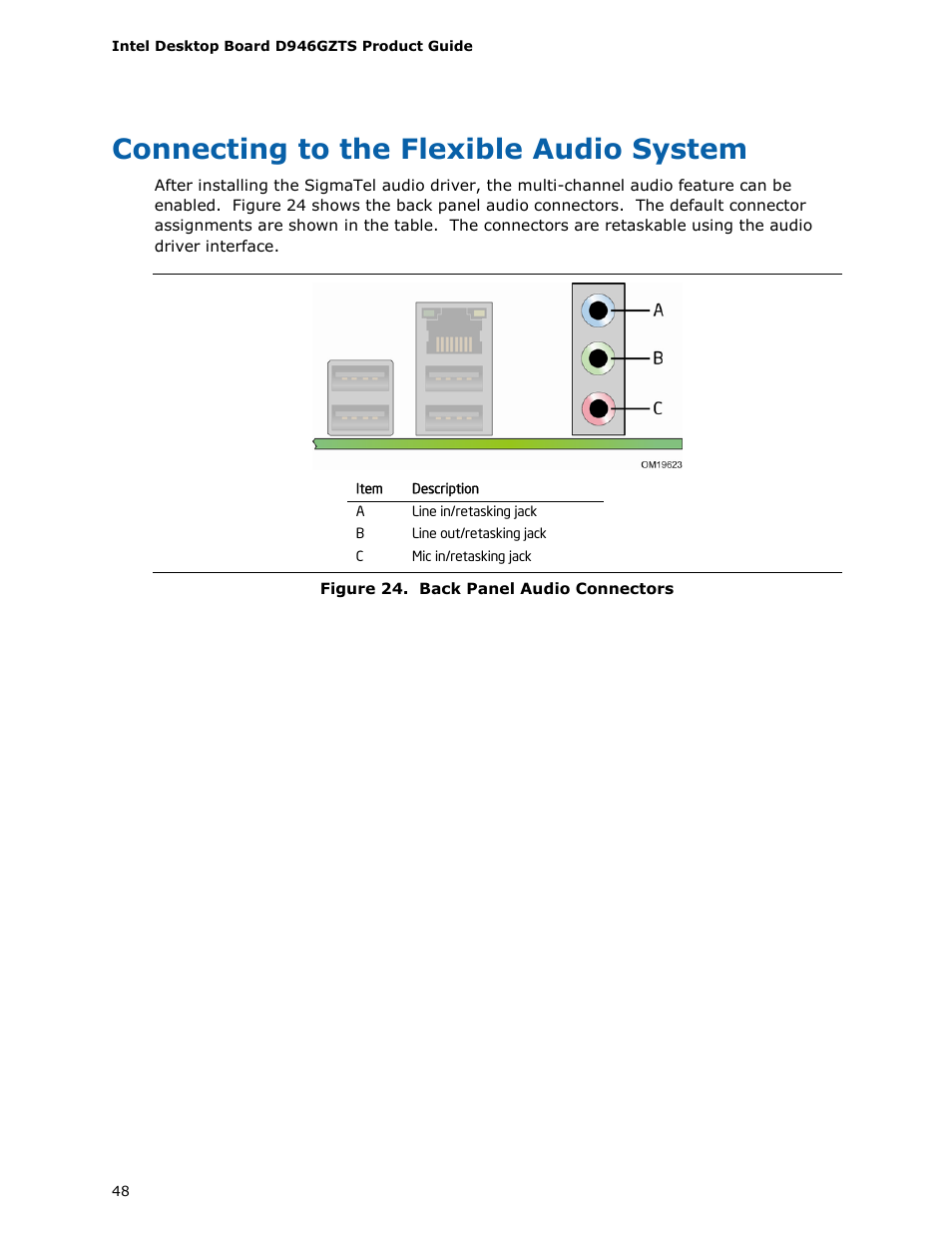 Connecting to the flexible audio system | chiliGREEN D946GZTS User Manual | Page 48 / 76