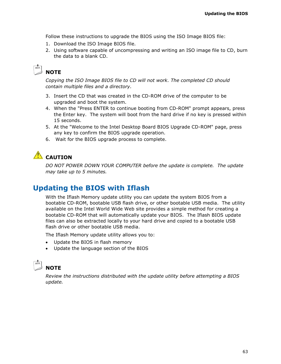 Updating the bios with iflash | chiliGREEN D946GZTS User Manual | Page 63 / 76