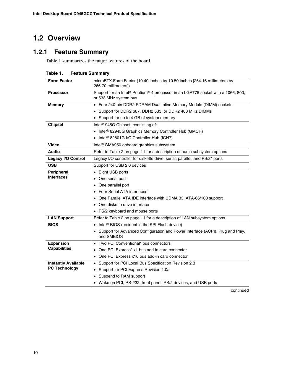2 overview, 1 feature summary, Overview | Feature summary | chiliGREEN D945GBZ User Manual | Page 10 / 92