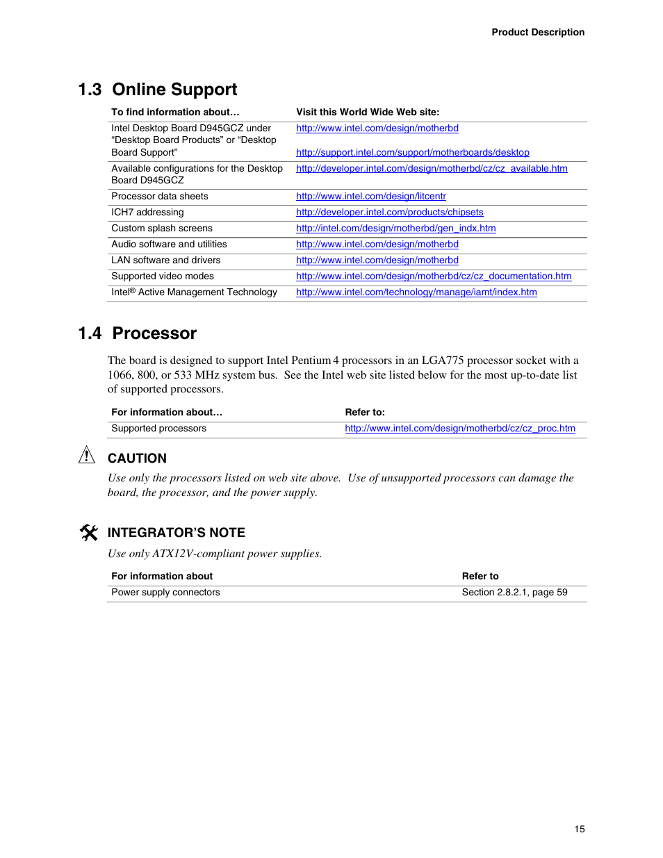3 online support, 4 processor, Online support | Processor | chiliGREEN D945GBZ User Manual | Page 15 / 92