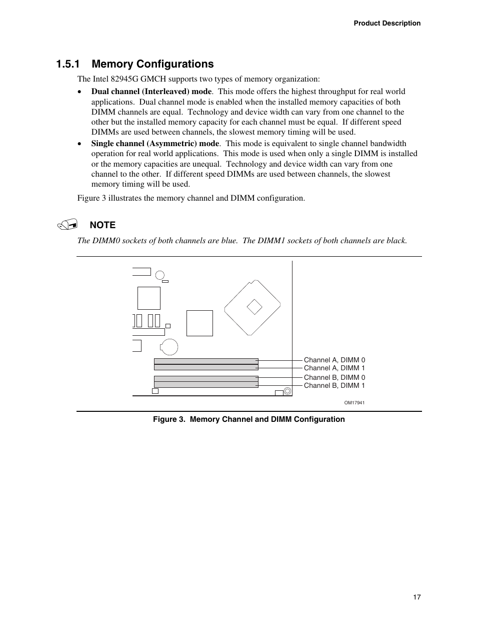 1 memory configurations, Memory configurations, Memory channel and dimm configuration | chiliGREEN D945GBZ User Manual | Page 17 / 92