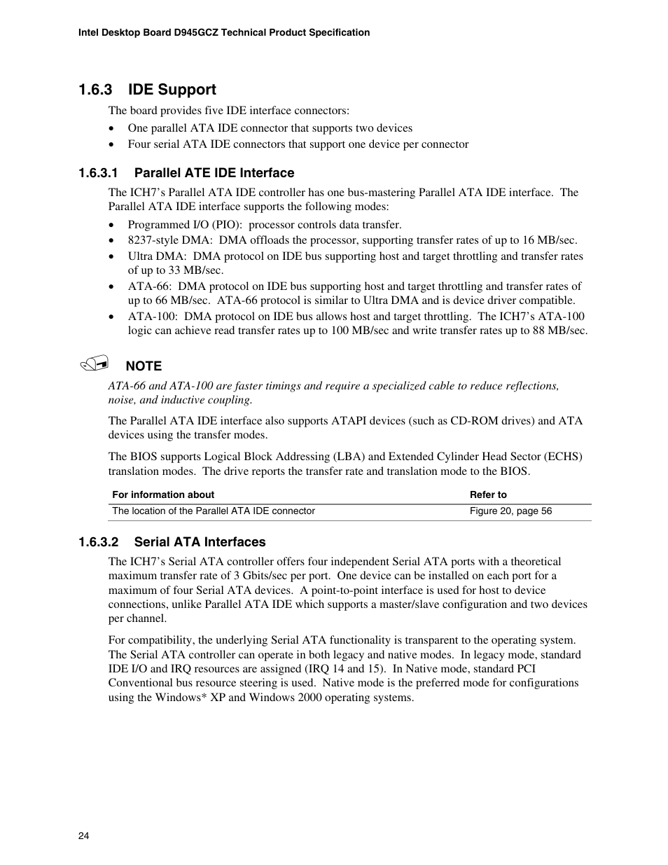 3 ide support, Ide support | chiliGREEN D945GBZ User Manual | Page 24 / 92