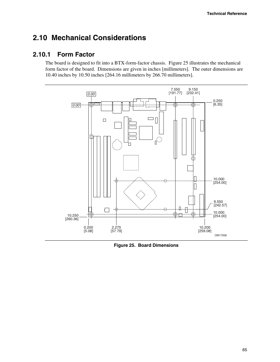 10 mechanical considerations, 1 form factor, Mechanical considerations | Form factor, Board, Dimensions | chiliGREEN D945GBZ User Manual | Page 65 / 92