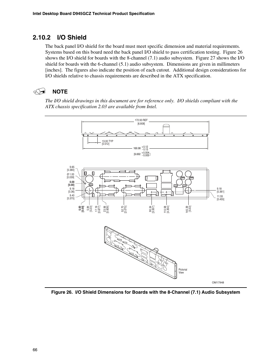 2 i/o shield, I/o shield | chiliGREEN D945GBZ User Manual | Page 66 / 92