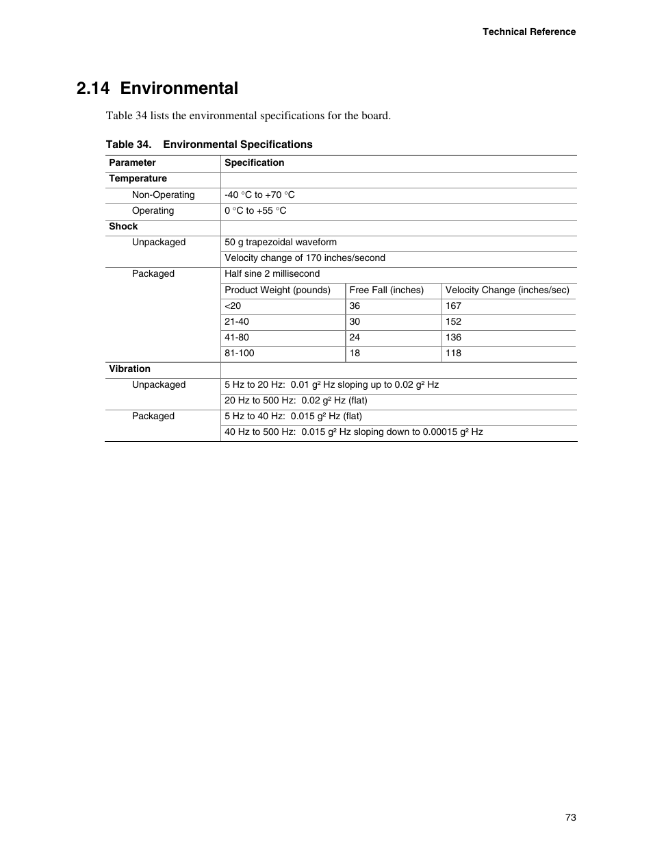 14 environmental, Environmental, Environmental specifications | chiliGREEN D945GBZ User Manual | Page 73 / 92