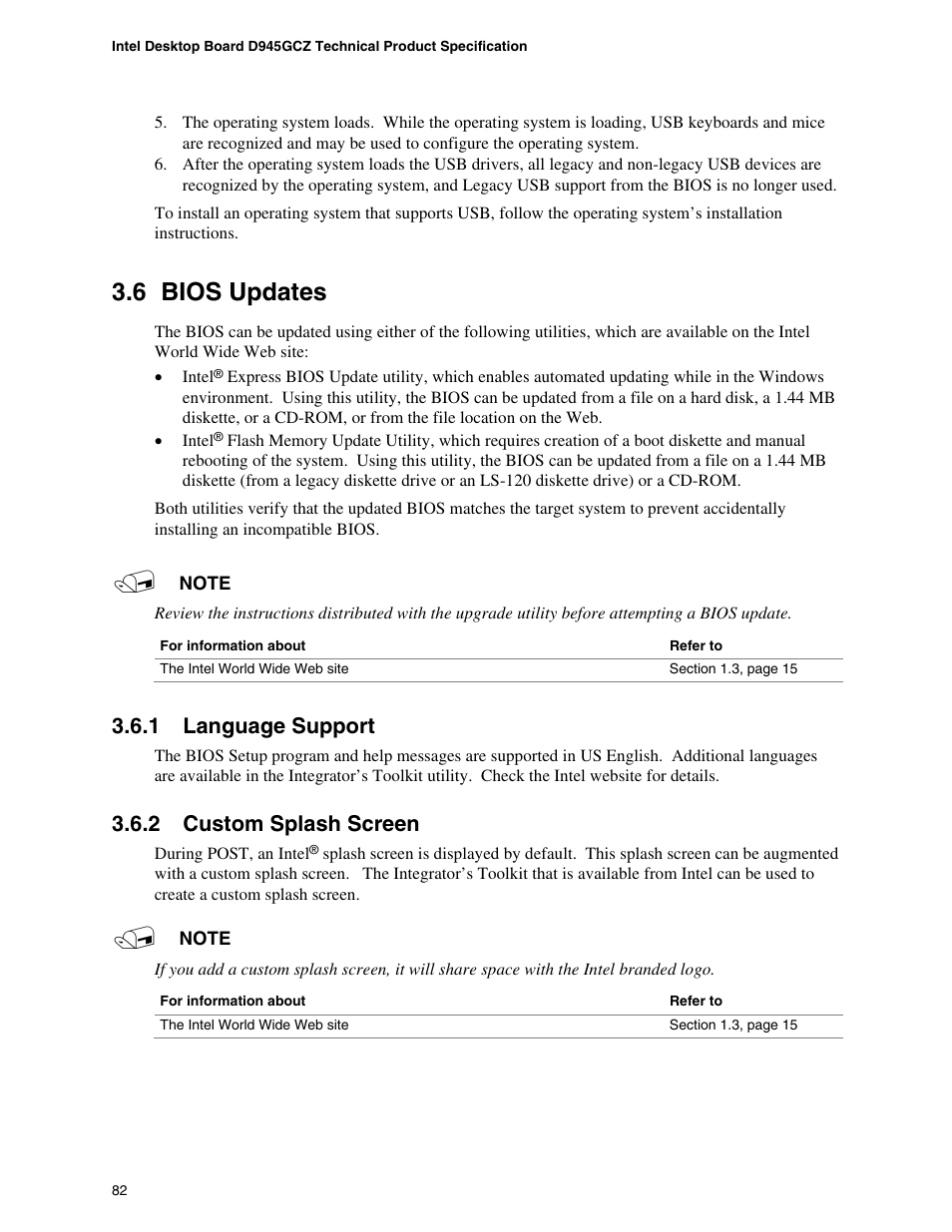 6 bios updates, 1 language support, 2 custom splash screen | Bios updates, Language support, Custom splash screen | chiliGREEN D945GBZ User Manual | Page 82 / 92