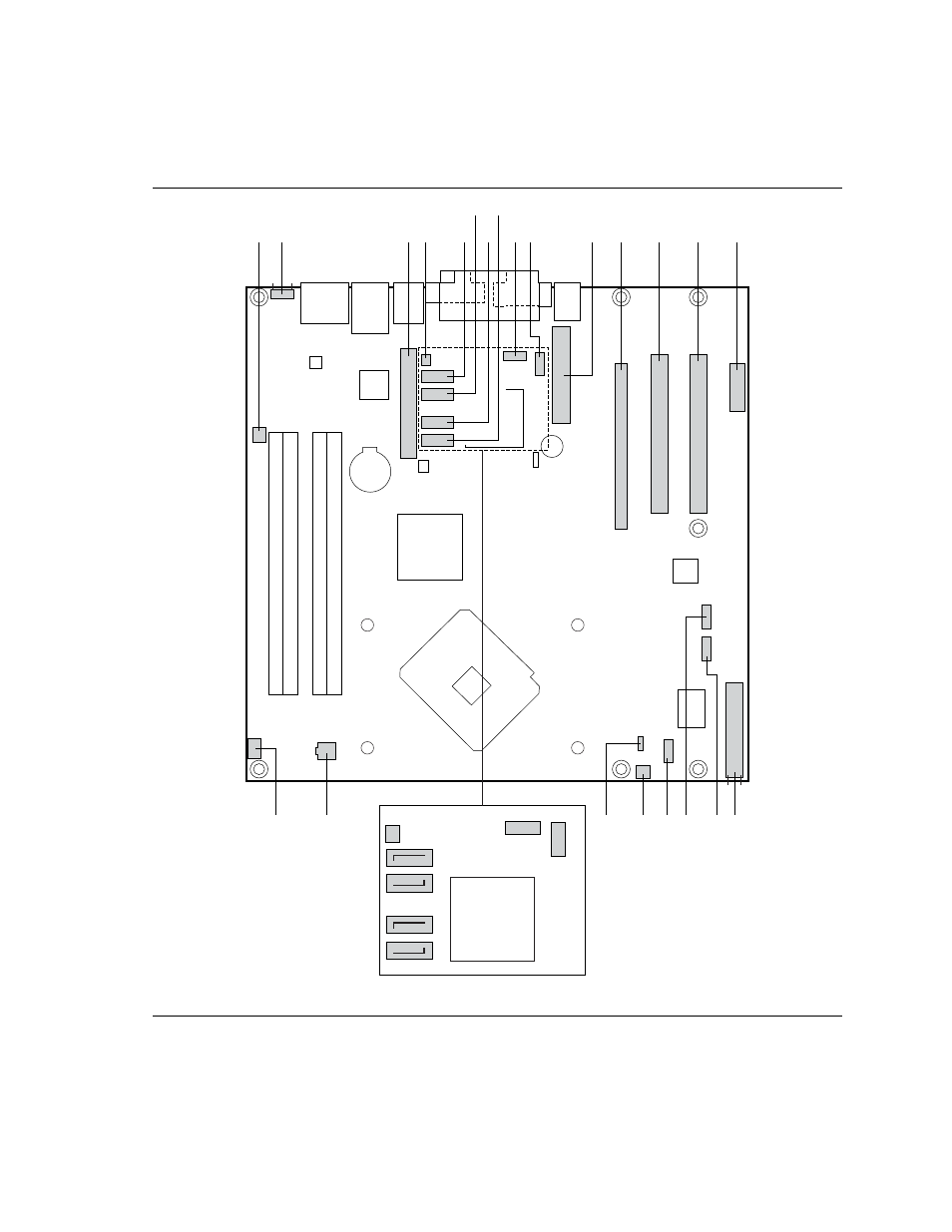 2 component-side connectors, Component-side connectors, Detailed system memory address map | Figure 16. component-side connectors | chiliGREEN D945GBO User Manual | Page 54 / 92