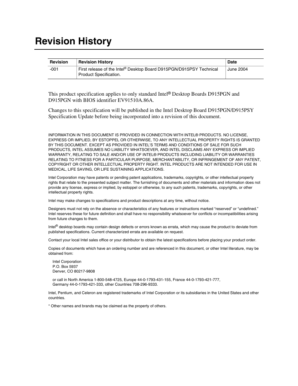 Revision history/disclaimer, Revision history | chiliGREEN D915PGNL User Manual | Page 2 / 107