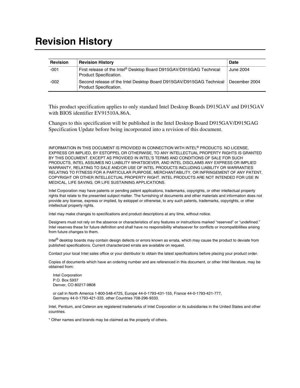 Revision history | chiliGREEN D915GAGL User Manual | Page 2 / 106