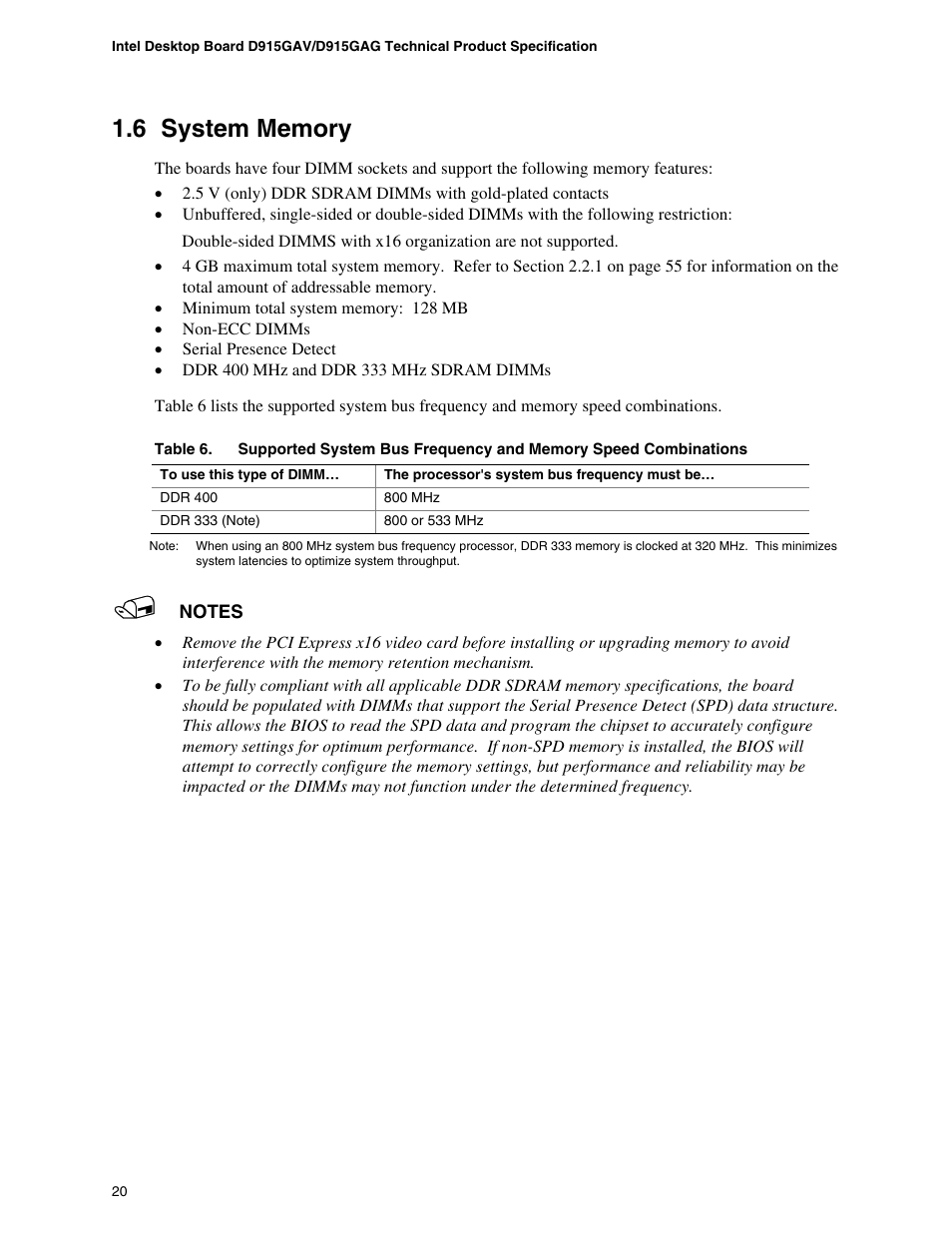 6 system memory | chiliGREEN D915GAGL User Manual | Page 20 / 106