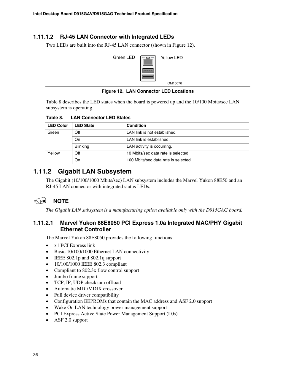 2 gigabit lan subsystem | chiliGREEN D915GAGL User Manual | Page 36 / 106