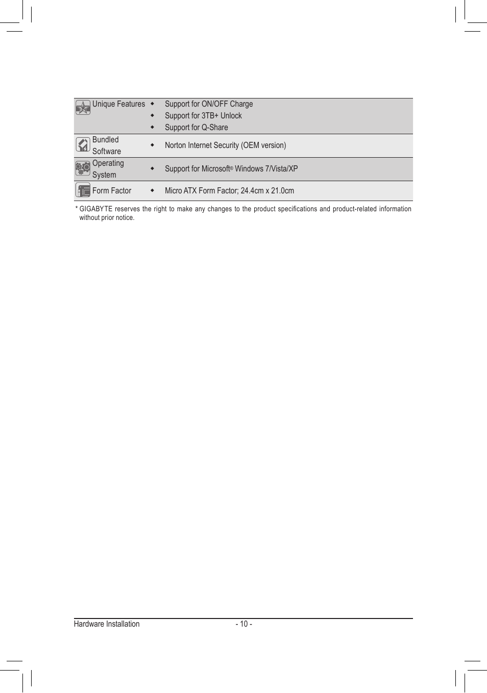 chiliGREEN GA-A75M-S2V User Manual | Page 10 / 44