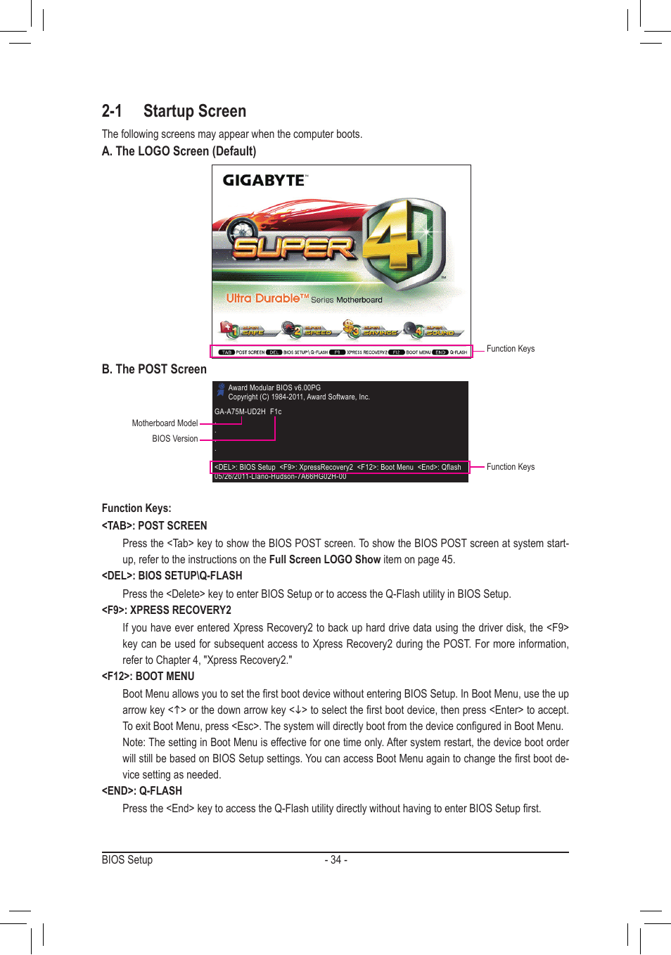 1 startup screen | chiliGREEN GA-A75M-UD2H User Manual | Page 34 / 96