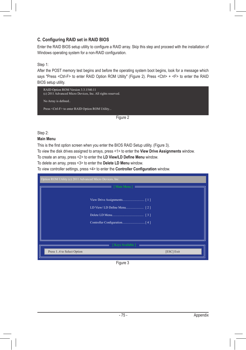 C. configuring raid set in raid bios | chiliGREEN GA-A75M-UD2H User Manual | Page 75 / 96