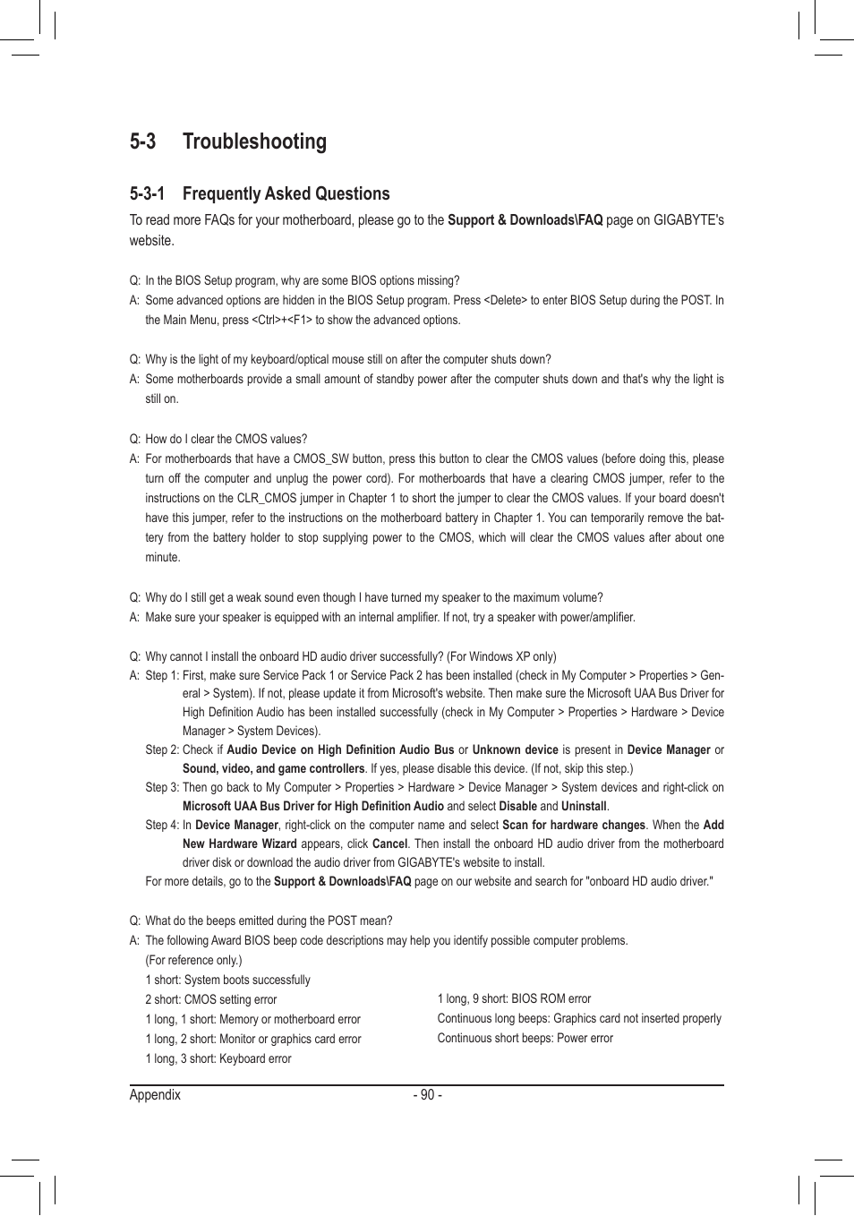 3 troubleshooting, 3-1 frequently asked questions | chiliGREEN GA-A75M-UD2H User Manual | Page 90 / 96