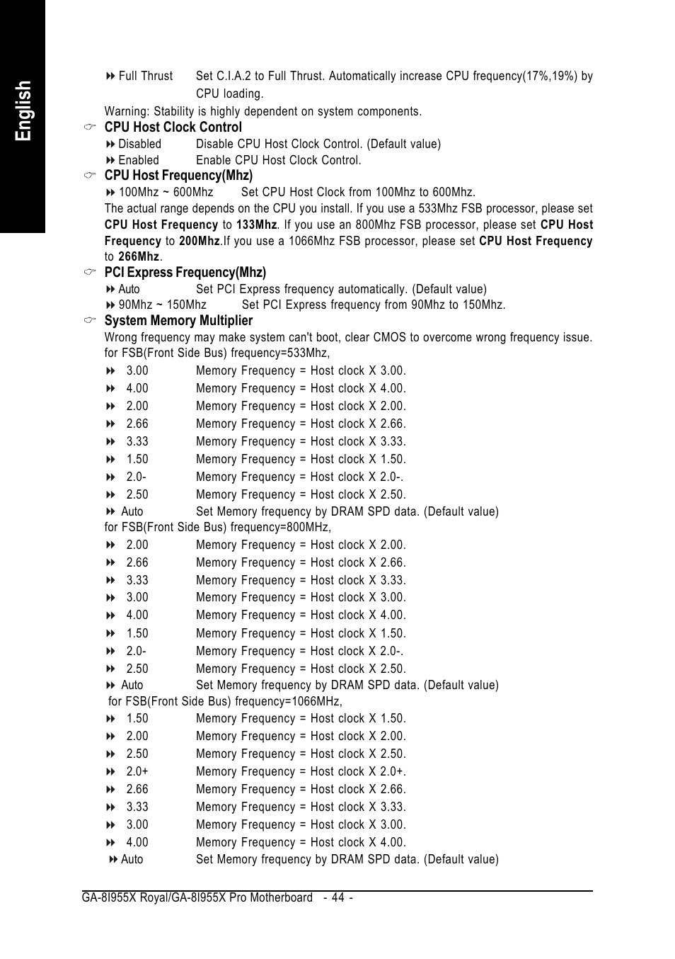 English | chiliGREEN GA-8I955X User Manual | Page 44 / 88