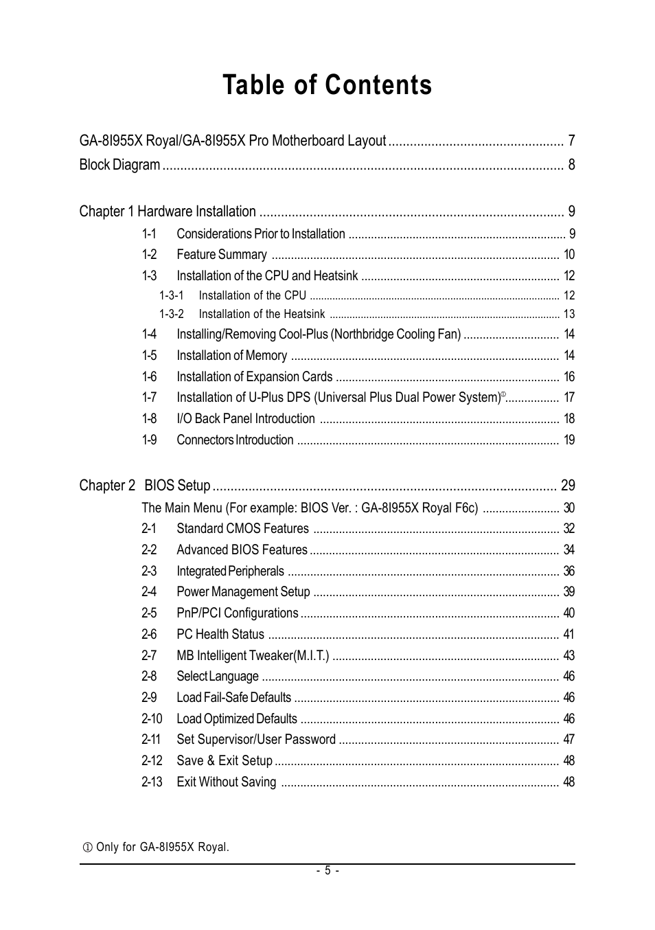 chiliGREEN GA-8I955X User Manual | Page 5 / 88