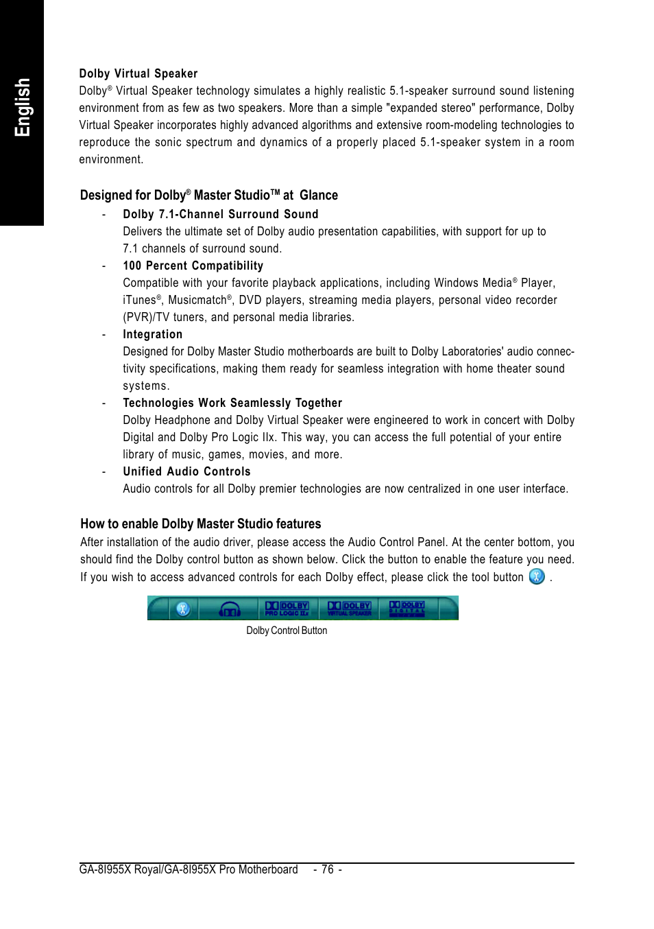English | chiliGREEN GA-8I955X User Manual | Page 76 / 88