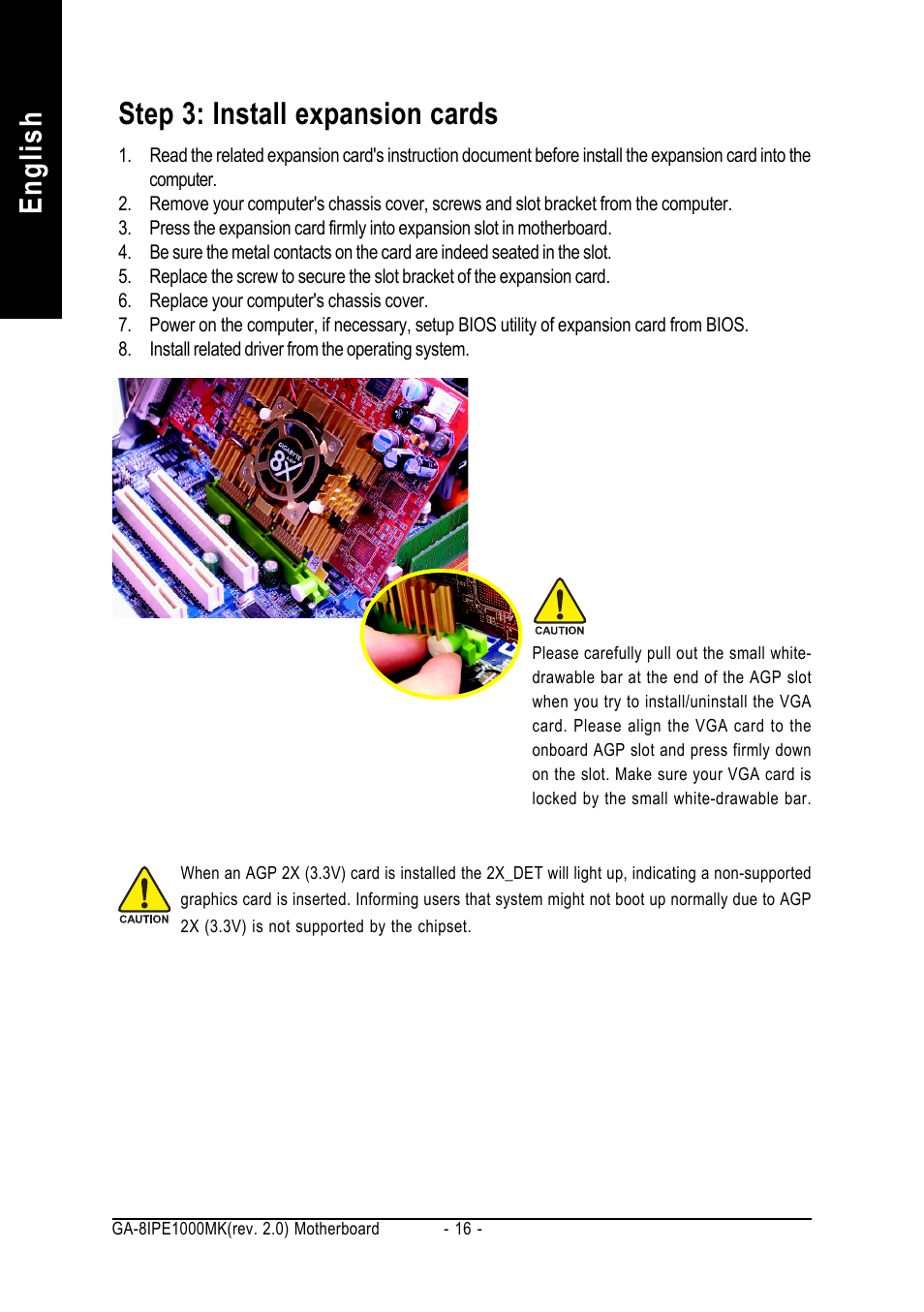 English step 3: install expansion cards | chiliGREEN GA-8IPE1000-MK User Manual | Page 20 / 96