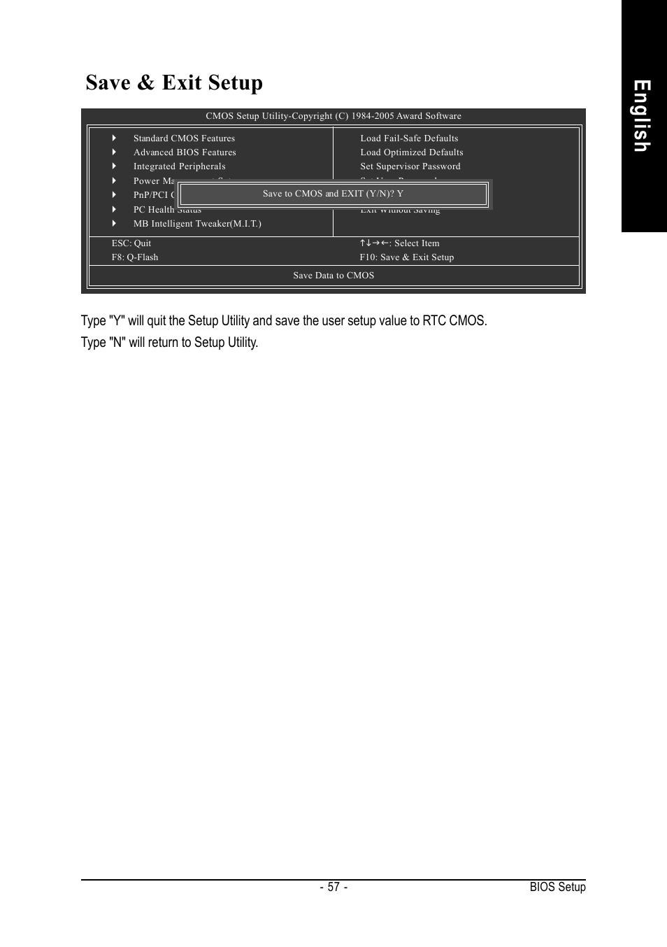 English save & exit setup | chiliGREEN GA-8IPE1000-MK User Manual | Page 61 / 96