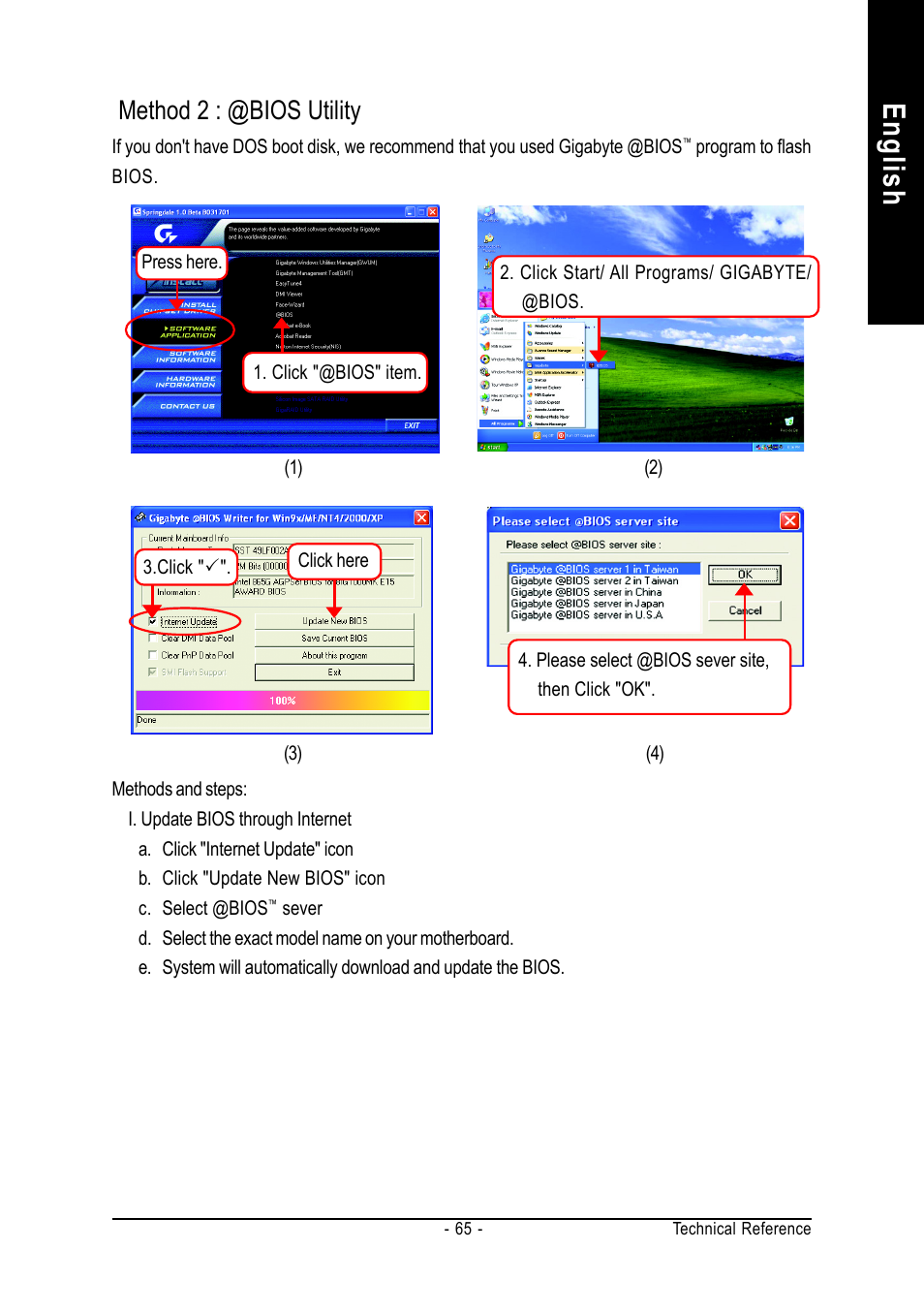 English, Method 2 : @bios utility | chiliGREEN GA-8IPE1000-MK User Manual | Page 69 / 96