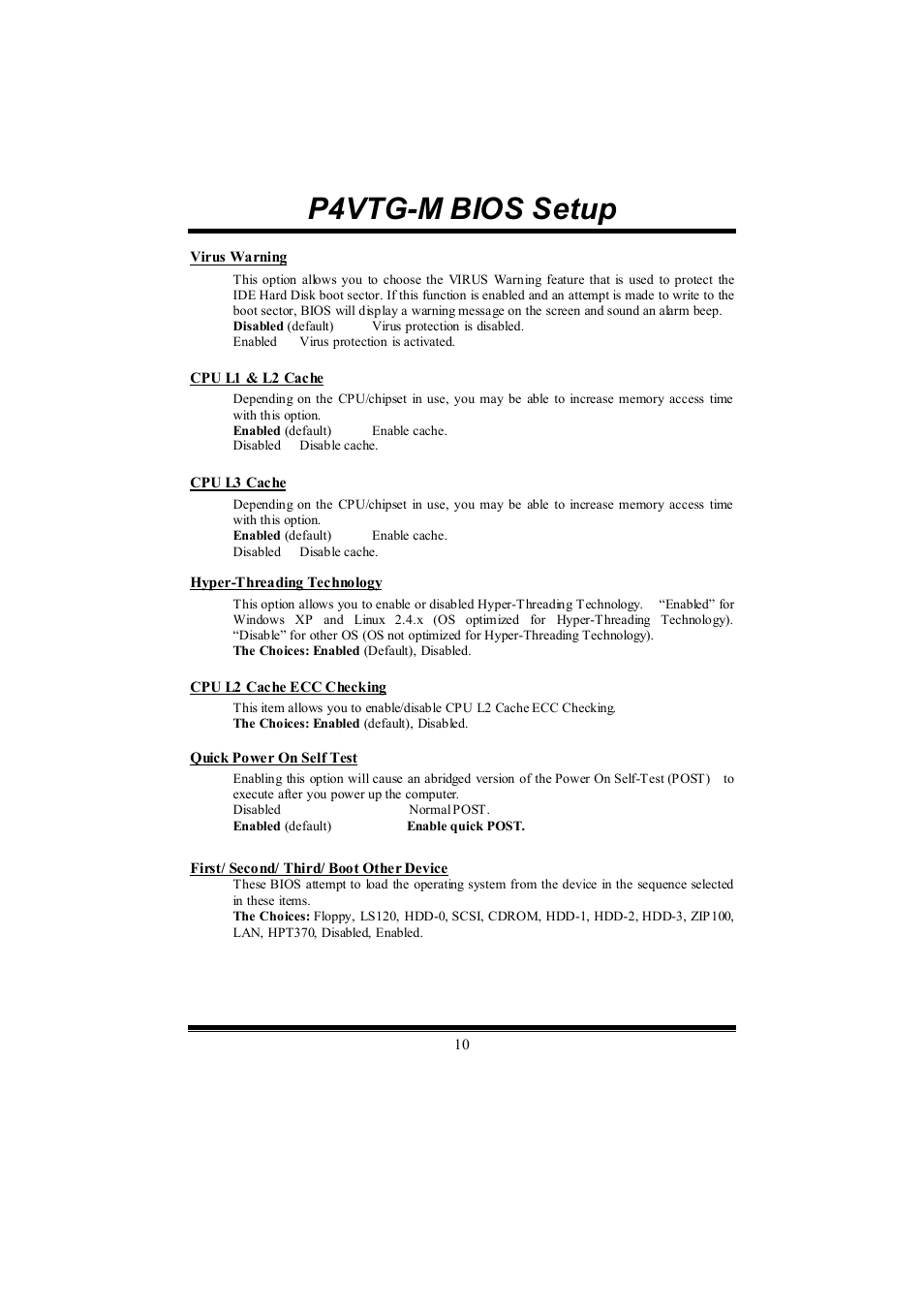 P4vtg-m bios setup | chiliGREEN P4VTGM User Manual | Page 35 / 56