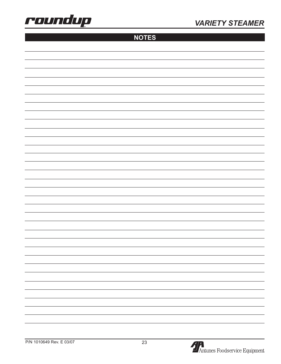 Variety steamer | Antunes, AJ VS-200aSb User Manual | Page 23 / 24