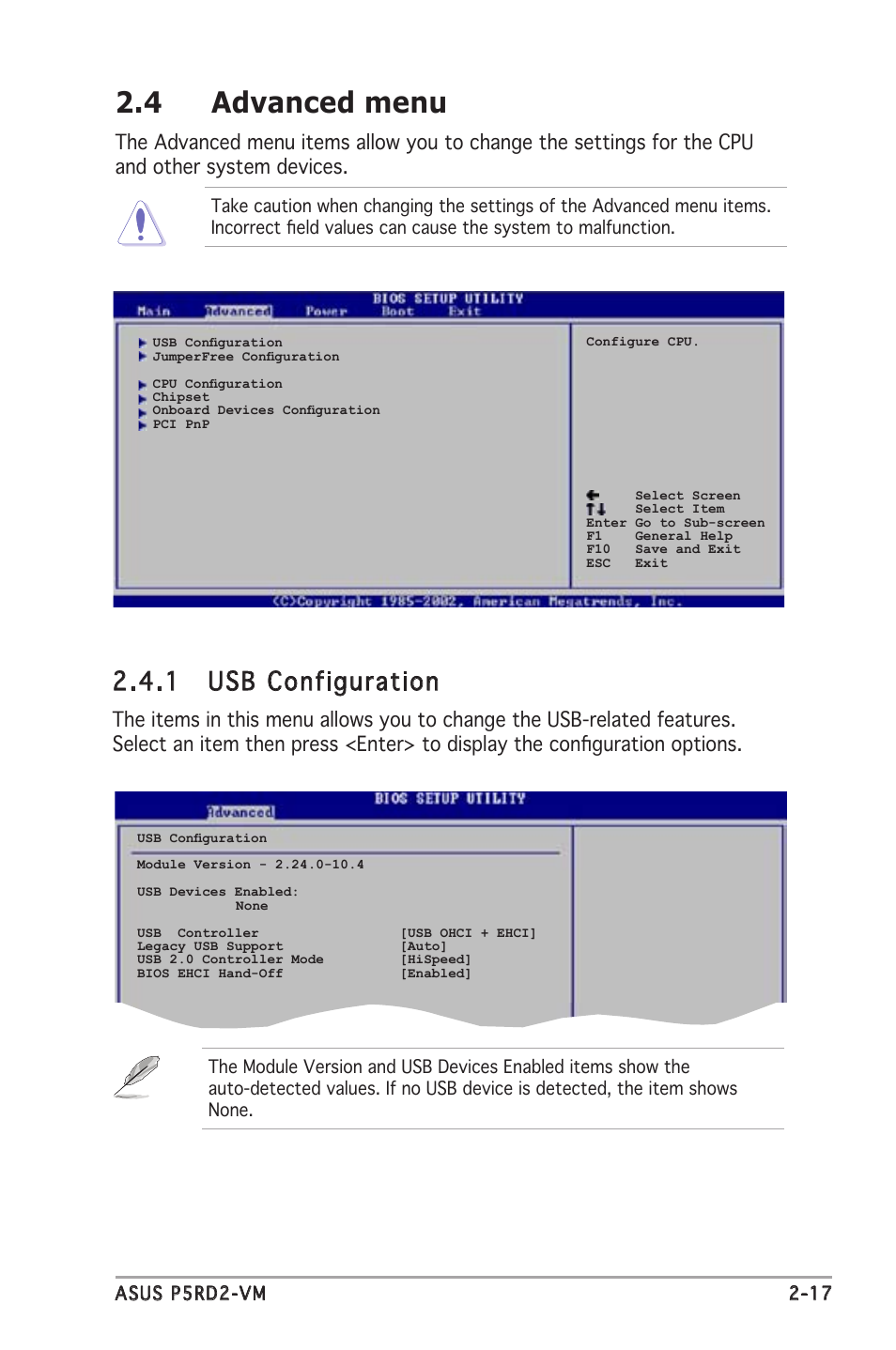 4 advanced menu, 1 usb configuration | chiliGREEN P5RD2-TVM User Manual | Page 63 / 90