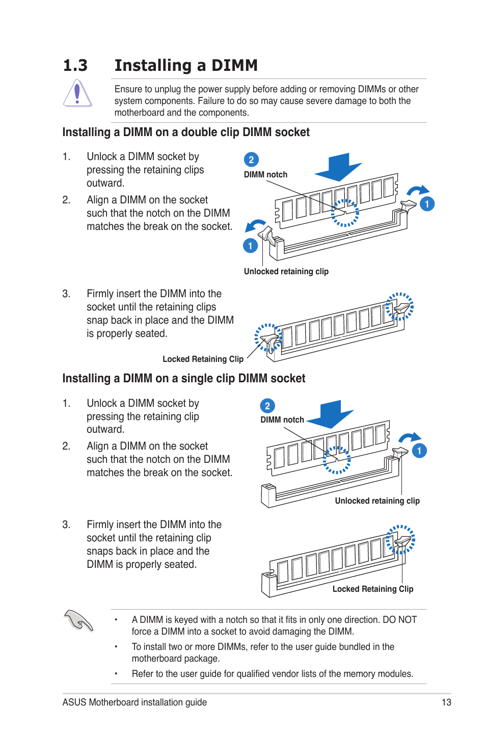 3 installing a dimm | chiliGREEN P5G41T-M LX2 User Manual | Page 14 / 722