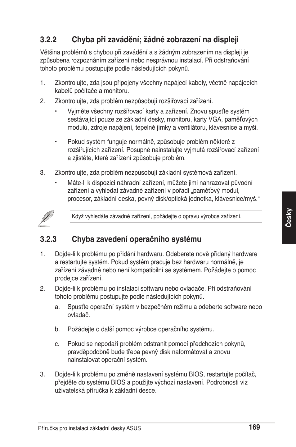 2 chyba při zavádění; žádné zobrazení na displeji, 3 chyba zavedení operačního systému | chiliGREEN P5G41T-M LX2 User Manual | Page 171 / 722