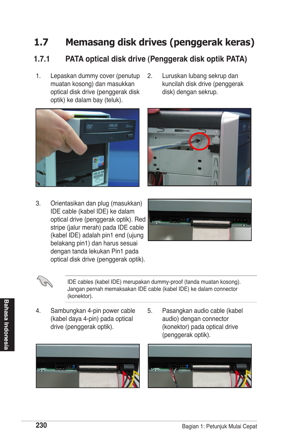 7 memasang disk drives (penggerak keras) | chiliGREEN P5G41T-M LX2 User Manual | Page 232 / 722